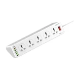 LDNIO SC10610 Power Extension Lead with 10 universal outlets and 6 USB ports, featuring a slope design and fireproof material.