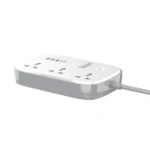 LDNIO SCW3451 Wi-Fi Smart Power Strip with 3 outlets and 4 USB ports in white and grey, featuring Wi-Fi control and fireproof design.