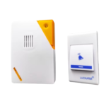 LUCKARM Wireless Remote Bell with LED indicator, 32 tones, and 100m range for easy home mounting.