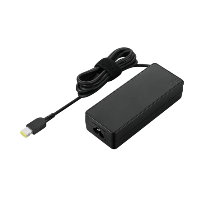 Lenovo 45W Slim Tip Adapter in black at Goma Sons Electronics, ideal for charging Lenovo laptops with slim-tip port and 1.6m cable.