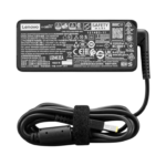 Lenovo 45W Slim Tip Adapter in black at Goma Sons Electronics, ideal for charging Lenovo laptops with slim-tip port and 1.6m cable.