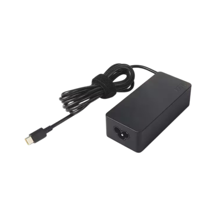 Lenovo 65W USB-C Adapter in black at Goma Sons Electronics, ideal for fast charging Lenovo laptops with USB-C PD technology.