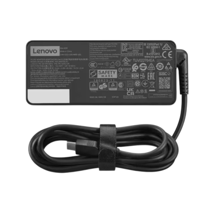 Lenovo 65W USB-C Adapter in black at Goma Sons Electronics, ideal for fast charging Lenovo laptops with USB-C PD technology.