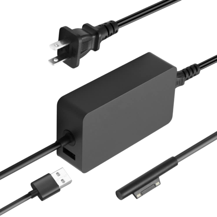 Microsoft Surface Pro 102W Power Supply charger for fast charging, magnetic connection, and multiple device compatibility. Safe and efficient power.