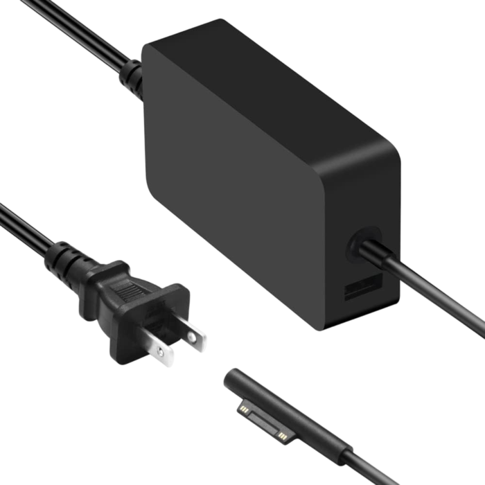 Microsoft Surface Pro 102W Power Supply charger for fast charging, magnetic connection, and multiple device compatibility. Safe and efficient power.