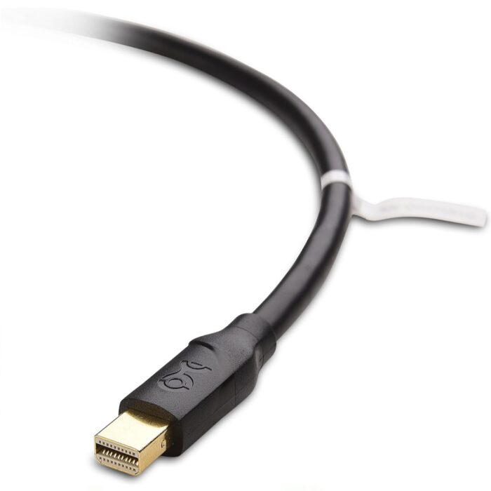 Mini DisplayPort Cable - Male to Male, supports 4K at 60Hz, gold-plated connectors, ideal for laptops, desktops, monitors, projectors.