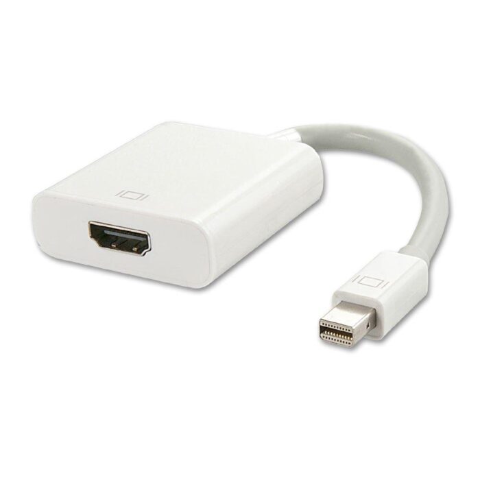 Mini DisplayPort to HDMI adapter for connecting devices to HDMI displays, supporting 4K resolution and high-quality audio and video transmission.
