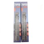 NeePho NP-3180S Professional Tripod Stand extended to 1290mm, aluminum build with bubble level, supporting a camera on a surface.