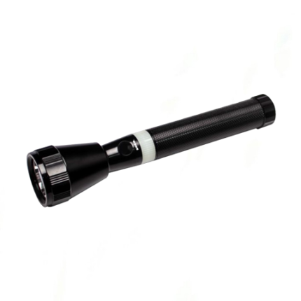 SOGO JPN-311 LED Metal Torch Light with evenly distributed focus, illuminating a dark path with a bright, consistent beam.