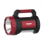 SOGO JPN-8815 5W Rechargeable LED Torch Light with evenly distributed focus illuminating a dark outdoor scene.