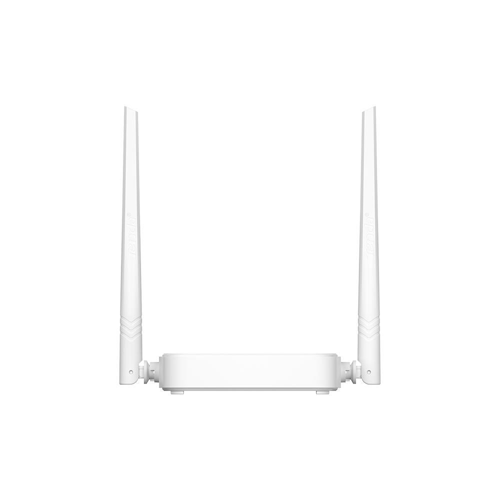 Tenda HG3 - N300 Wi-Fi xPON ONT Router (1) Tenda HG3 N300 Wi-Fi xPON ONT Router with evenly distributed focus, featuring 5dBi antennas, on a desk for home internet.