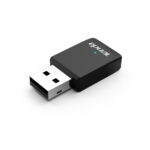Tenda U9 - AC650 Wireless Dual Band Auto-Install USB Adapter plugged into a laptop, delivering fast dual-band Wi-Fi up to 433 Mbps.