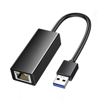 USB to Ethernet Network Adapter with USB-C and RJ45 port for fast, reliable wired internet on laptops and devices.