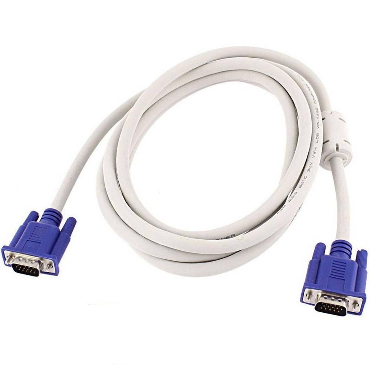 VGA Cable 1.5M High-resolution VGA Cable 1.5 Meter - Male to Male, durable gold-plated connectors, 15-pin for PC, DVR, and other video accessories