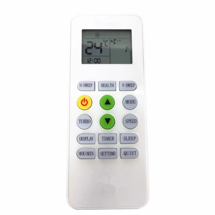 Changhong Ruba KKG12B-C1 AC Remote with 4 buttons, ABS build, for easy control of air conditioners, powered by 2 AAA batteries.