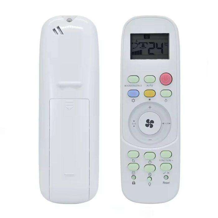 Haier 0010401996M AC Remote for Haier split ACs, no setup, 8-10m range, ECO mode, durable design.