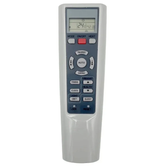 Haier YR-W08 AC remote with durable ABS build and responsive buttons for easy control of Haier air conditioners in a sleek design.