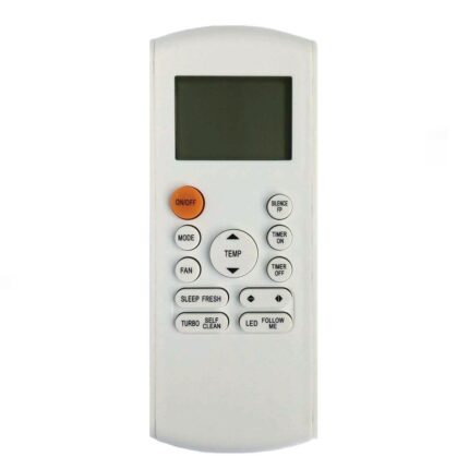 ORIENT RG57B1/BGE AC remote with ergonomic ABS design and backlit buttons for easy control of ORIENT air conditioners.
