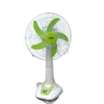 WEGO WG-1016 Rechargeable Fan with LED lights and 9-speed LCD display, portable for home and outdoor use.