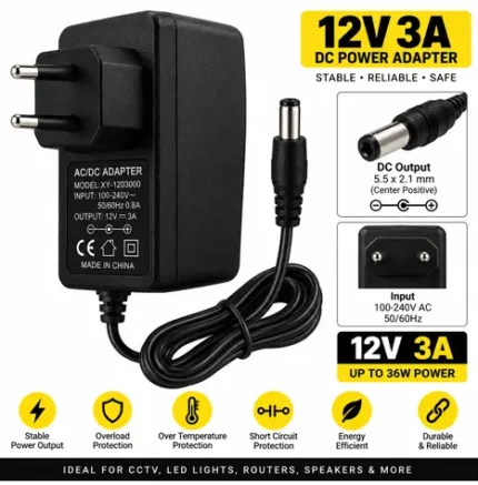 12V 3A DC Power Adapter