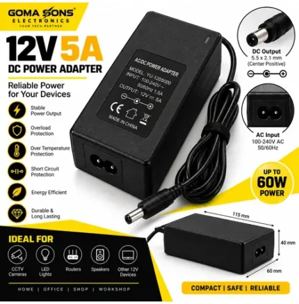 12V 5A DC Power Adapter