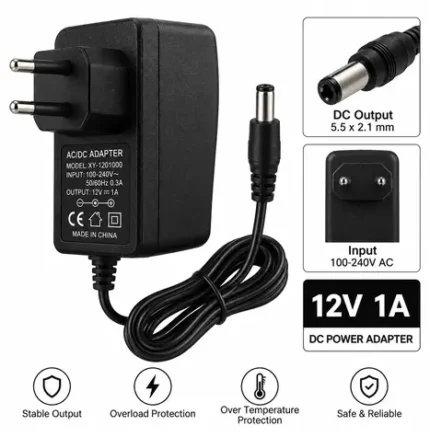12V 1A DC Power Adapter