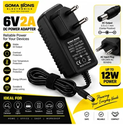 6V 2A DC Power Adapter